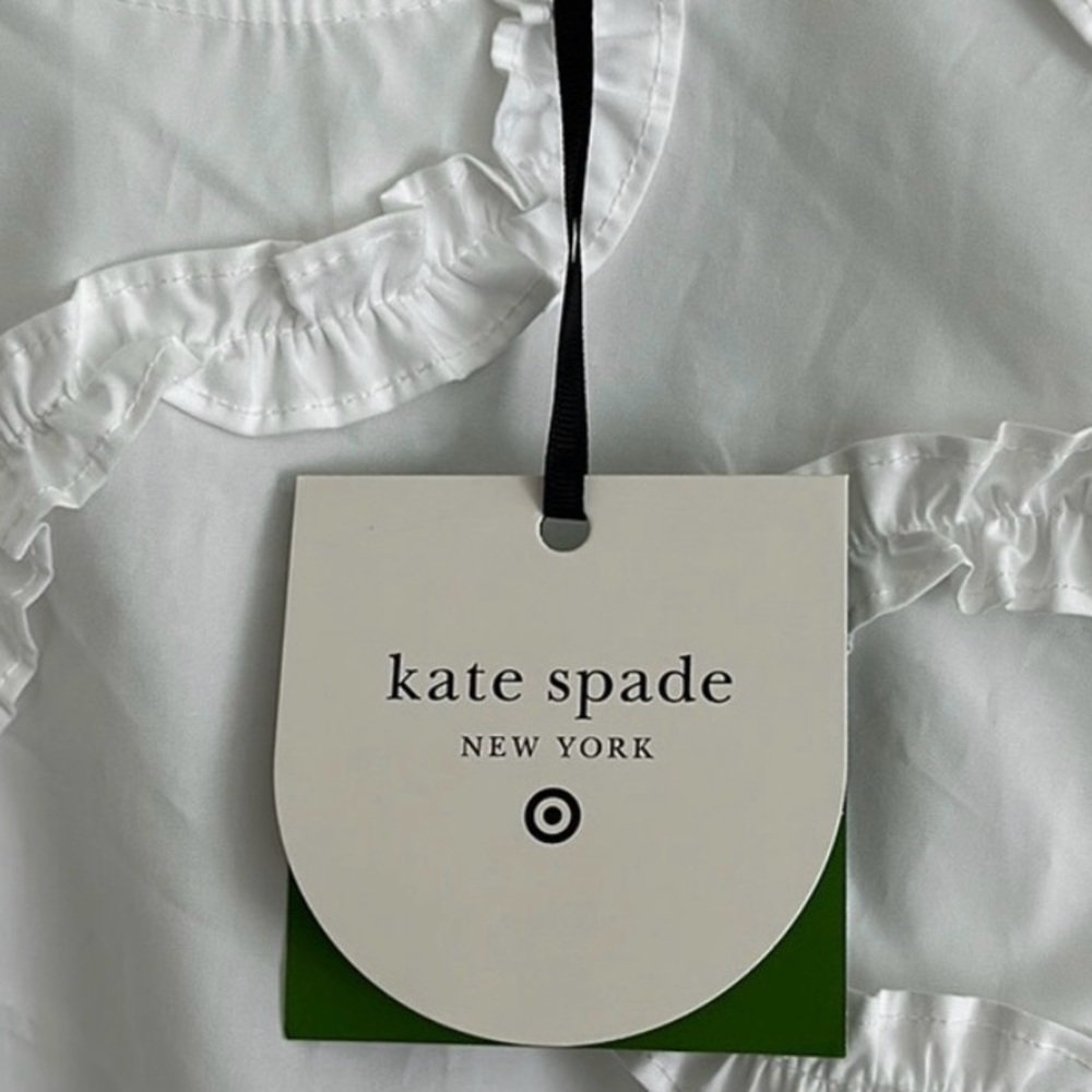 kate spade new york Raised Ribbon Shirt in White Women’s Size XL - Picture 9 of 10